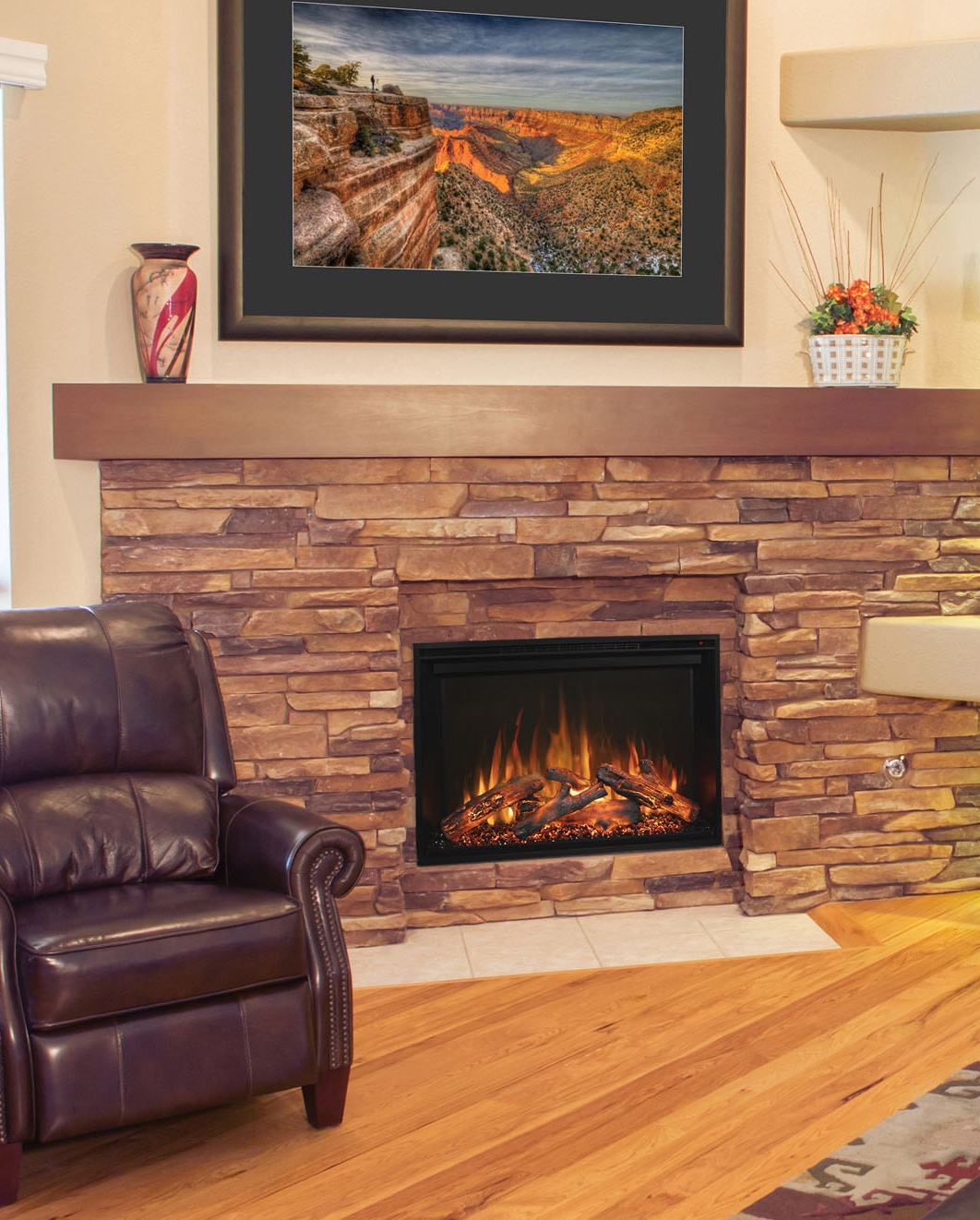 Electric Fireplace Close Up